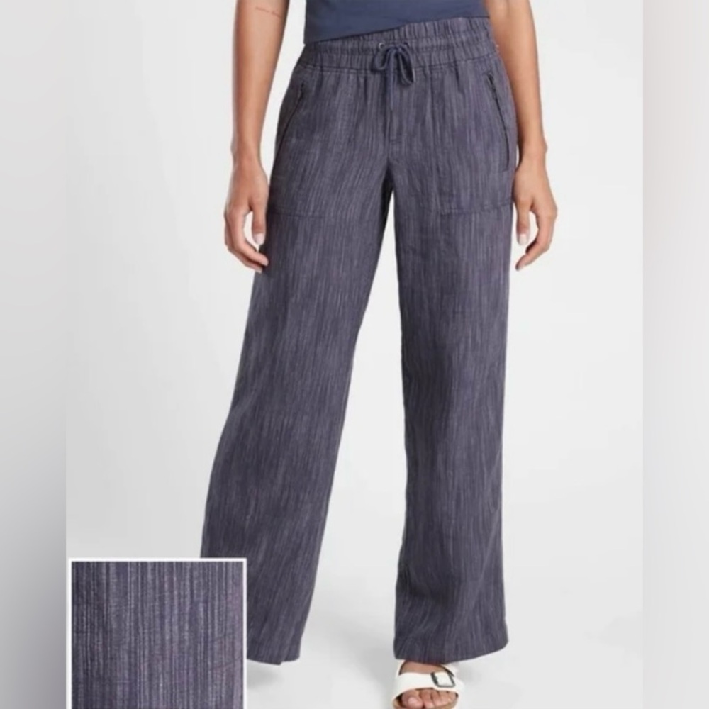 Athleta Cabo Wide Leg Linen Pants